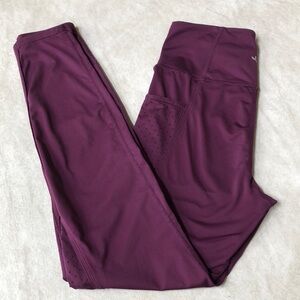 JoyLab High Waisted Leggings With 2 Side Pockets Maroon Burgundy Green Size S